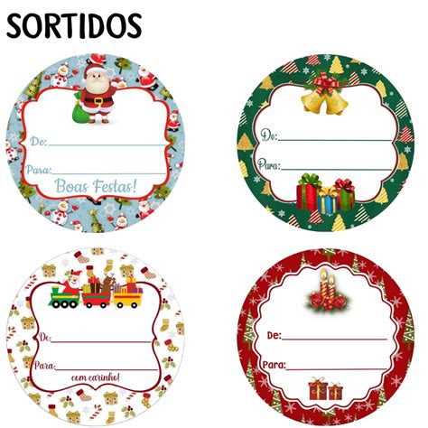 De Para Natalino - Adesivos Feliz Natal de Para Presente Lembrança 4x4cm | Shopee Brasil