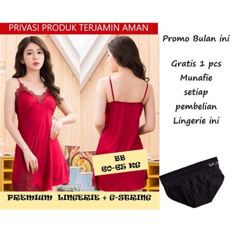 Jual Lingerie Sexy Free G String Baju Tidur Wanita Sexy Lingerie Sutra Hitam Kota Depok