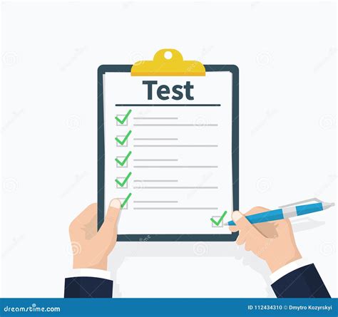 Survey Or Exam Form Long Paper Sheet With Answered Quiz Checklist And