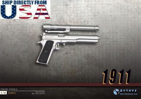 Scale M Silver Pistol Gun Rifle Military Did Bbi For Hot Toys Figure Ebay