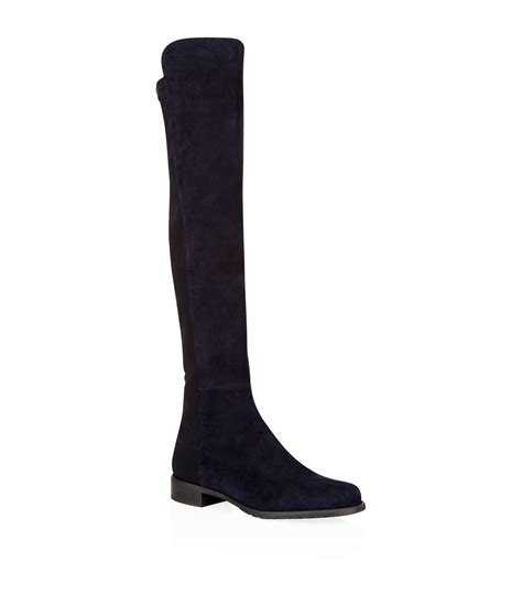 Lyst Stuart Weitzman 5050 Stretch Suede Over The Knee Boots In Blue