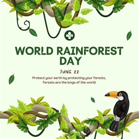 A Poster For World Rainforest Day With A Picture Of A Bird On It