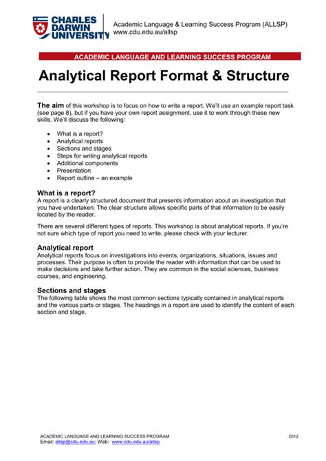 ⭐ Analytical Report Outline Analytical Report Outline Formal Analytical Report Outline 2022