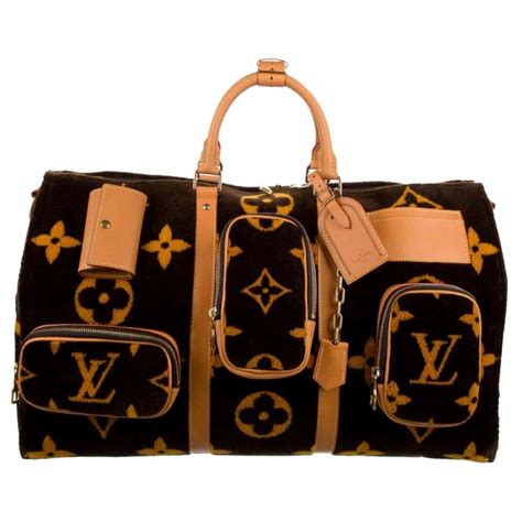 Louis Vuitton New Virgil Brown Gold Travel Weekender Mens Womens Duffle Bag At 1stdibs Louis