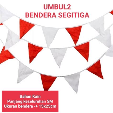 Jual BEST SELLER Bendera Segitiga Renteng Merah Putih Warna Warni 5