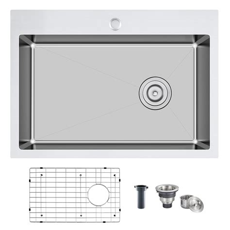 KINKIB 26 inch Drop-in Kitchen Sink Single Bowl, Topmount Kitchen Sink