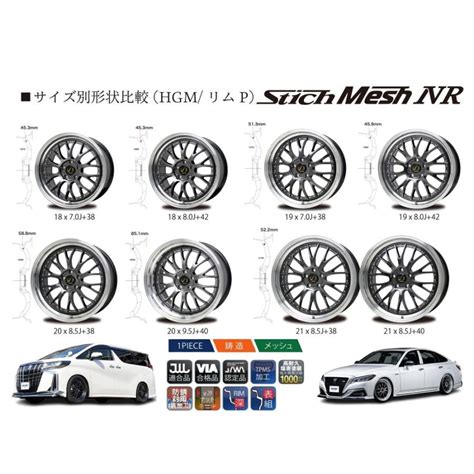 HOT STUFF ホットスタッフ Stich Mesh NR シュテッヒ メッシュNR インチ J インセット PCD HGM リムP 本セット SNR