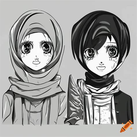 Anime Characters Wearing Coats And Hijab On Craiyon