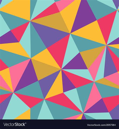 Seamless Texture With Triangles Mosaic Endless Vector Image