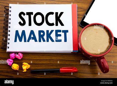 Handwritten text showing Stock Market. Business concept writing Equity ...