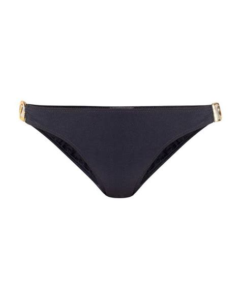 Dolce Gabbana Logo Detail Bikini Bottoms In Blue Lyst