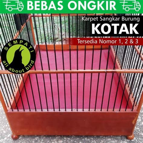 Jual Karpet Sangkar Kotak Nomor Alas Kandang Burung Merah Tebal