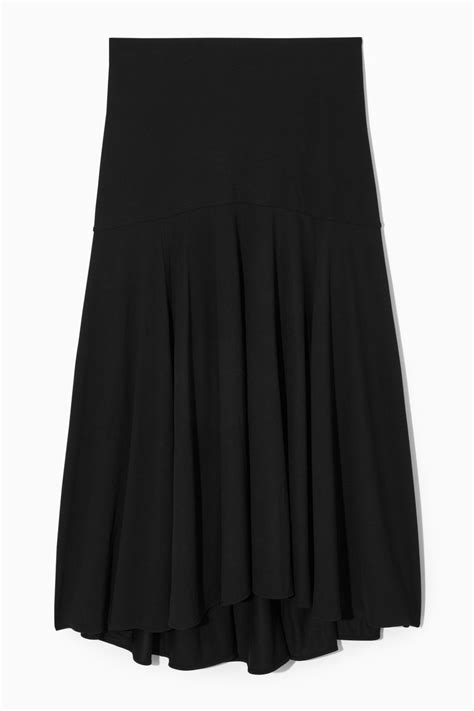 Cos Flared Maxi Skirt Black Editorialist