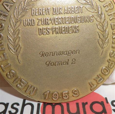 MEDAILLE DDR Meisterschaften Im Motorrennsport 1953 FORMEL 2 Edgar