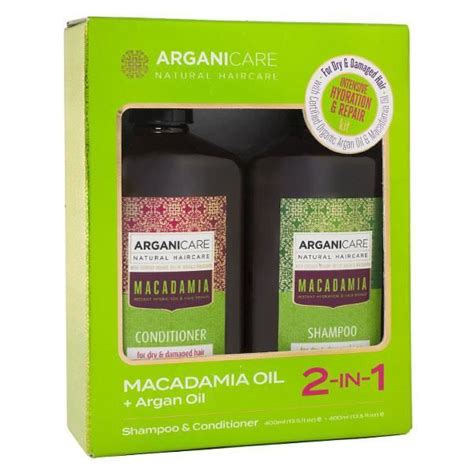 Arganicare Macadamia Coffret Shampooing 400ml Après Shampooing 400ml