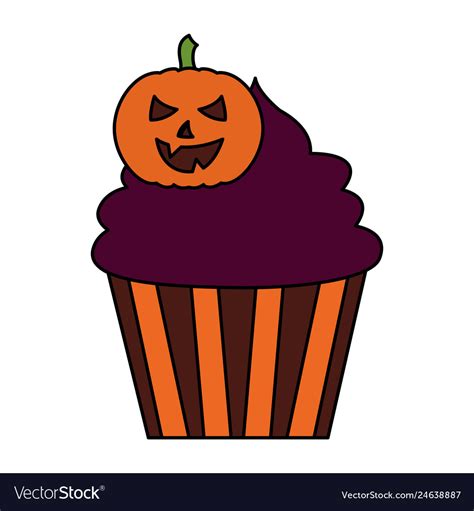 Happy Halloween Cupcake Royalty Free Vector Image