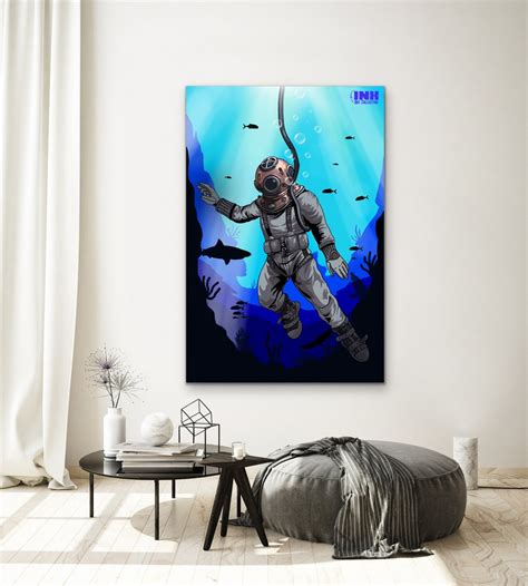 Deep Sea Diver /ocean Canvas Art Painting | Deep Sea Diver / Ocean Wall ...