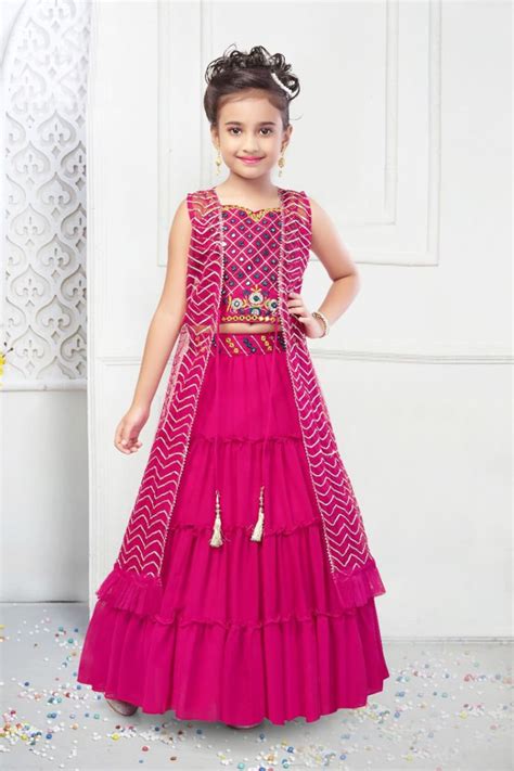 Girls Lehenga Choli Jacket Ethnic Party Wear 4 16 Yrs Pink Skirt Set