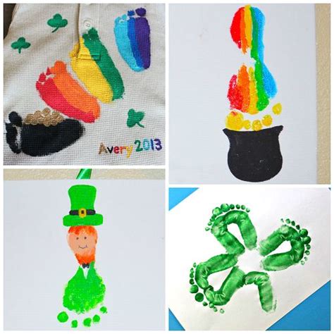 St Patricks Day Footprint And Handprint Crafts For Kids Crafty