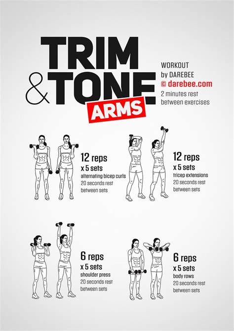 Trim And Tone Arms Workout By Darebee Darebee Workout Arms Armworkout