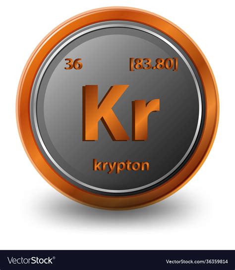 Krypton Chemical Element Symbol Royalty Free Vector Image