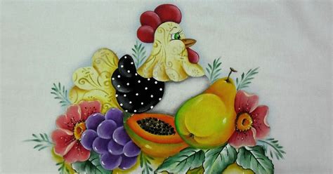 Coisas Da Nil Pintura Em Tecido Galinha Frutas