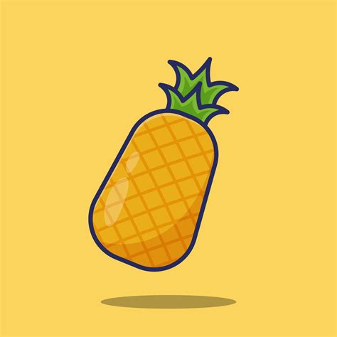 Pineapple Fruit Cartoon Illustration With Fill And Outline 6046283 Vector Art At Vecteezy