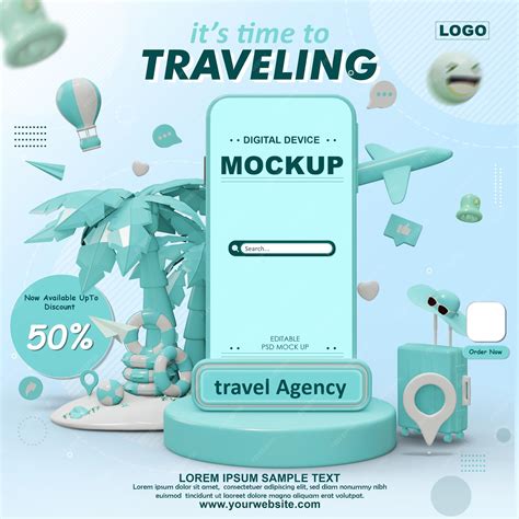Premium PSD | Creative concept, travelling promotion by social media