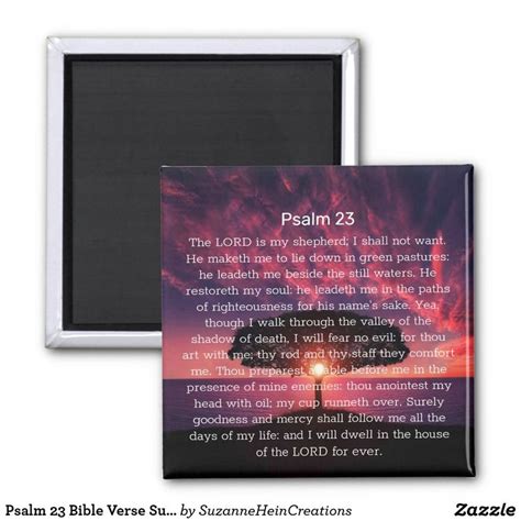 Psalm 23 Bible Verse Sunset Tree Magnet Zazzle