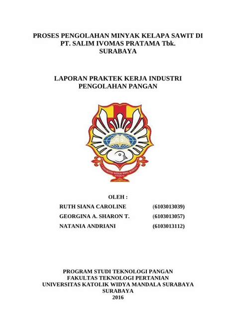 Pdf Proses Pengolahan Minyak Kelapa Sawit Di Repository Wima Ac Id