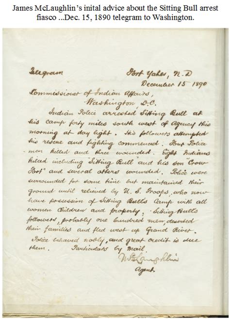 Sitting Bull Original Letters Leading To His Last Days Acquired By Col