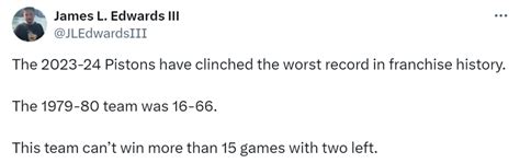 Worst Pistons Team Of All Time Detroit Clinches Worst Record In