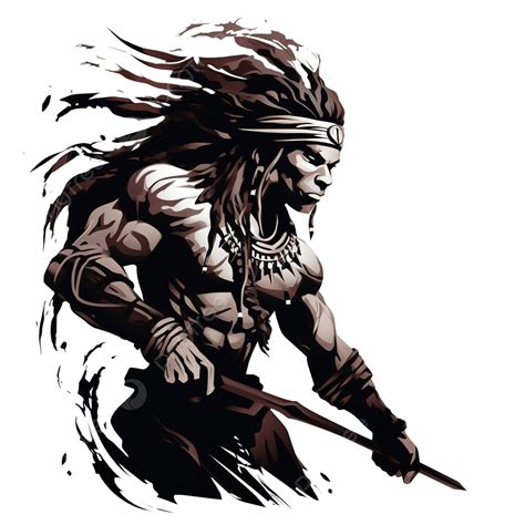 African Warrior Spear Lion Tattoo, Tattoo, Traditional Tattoo, African