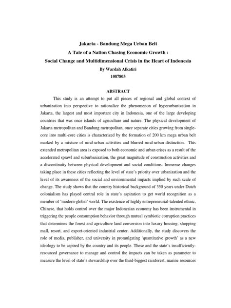 Hyper Urbanization In Indonesia Pdf Java Indonesia