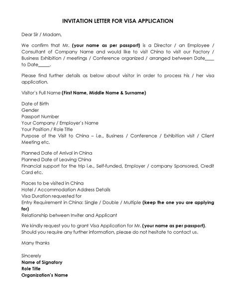 What Is Letter Of Invitation Tourist Visa 60 Photos
