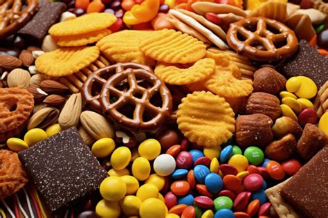 Premium Ai Image Close Up Of Assorted Snacks
