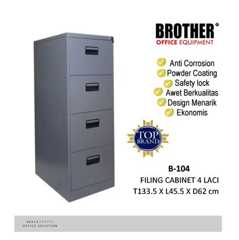 Jual Lemari Arsip Besi Brother B 104 Filling Cabinet 4 Laci Lemari File