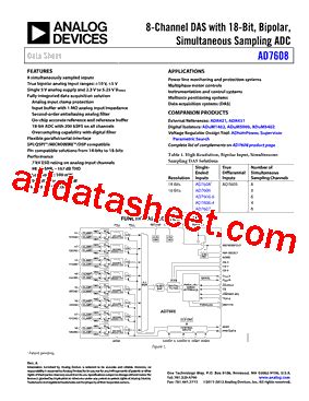 AD7608_17 Datasheet(PDF) - Analog Devices