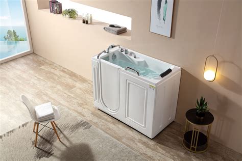 EMPAVA’s Walk-in Whirlpool Tub features larger than average soaking