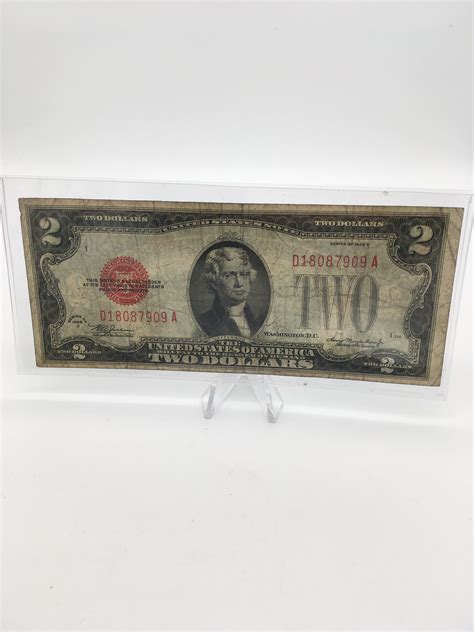 1928-D 2 Dollar Bill Red Seal Nice Condition | Property Room