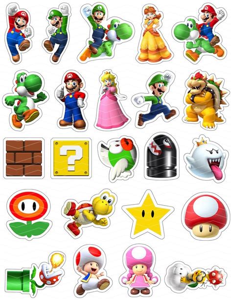 Mario Bros Party Free Printable Cake Toppers Bolo Do Mario Bolo Super