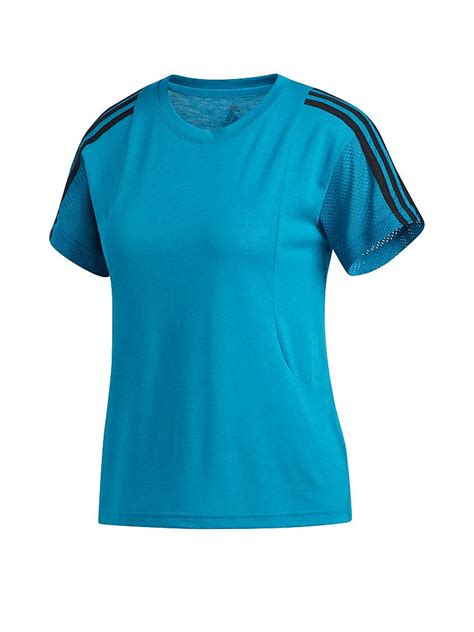 Adidas Damen Fitness Shirt 3s Blau