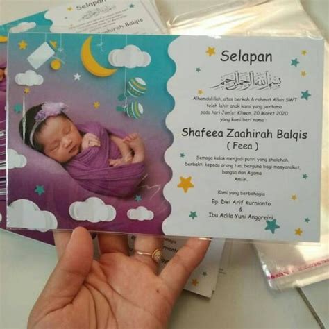 Jual Kartu Ucapan Atau Undangan Aqiqah Selapan Tedhak Siten Ulang Tahun