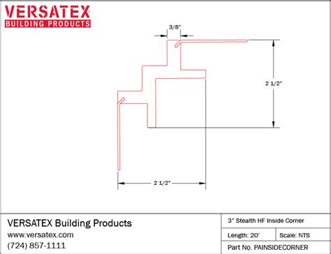 3 Stealth Hr Inside Corner Versatex Pvc Trim