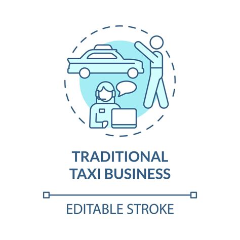 Traditional taxi business turquoise concept icon. Standart