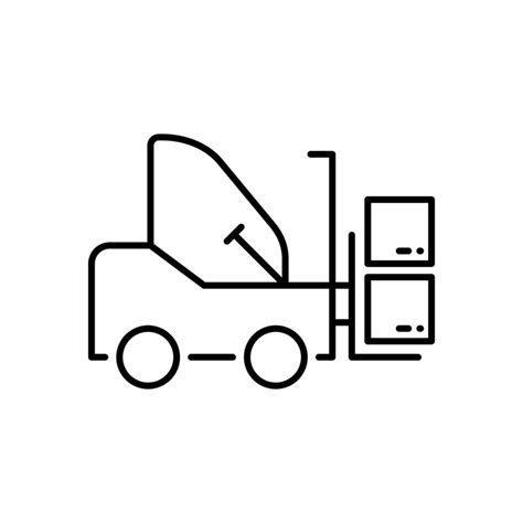 forklift truck  icon fork lift  warehouse linear pictogram