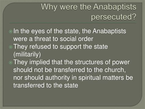 Who Were The Anabaptists