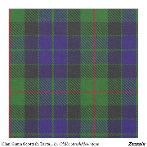 Clan Gunn Scottish Tartan Plaid Fabric Plaid Fabric Printing On