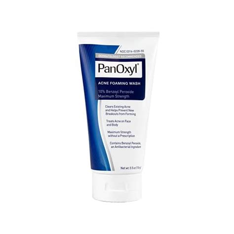 Panoxyl Acne Foaming Wash Benzoyl Peroxide 10 Maximum Strength Antimicrobial 5 5 Oz • The