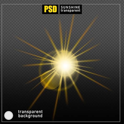 Psd Efeito De Luz Do Sol Em Fundo Transparente PSD Premium